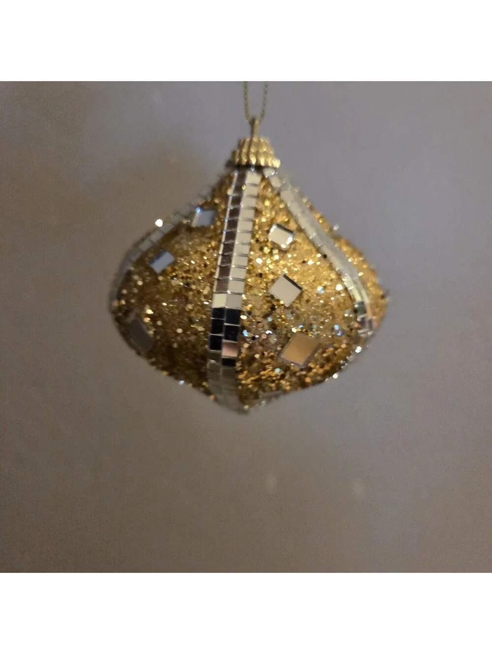 Vintage Sequin Ornament  Large 2 GOLD 2 RED.  3 Inches Must Have!